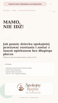 Okładka poradnika Mamo, nie idź! — jak pomóc dziecku spokojniej przeżywać rozstania