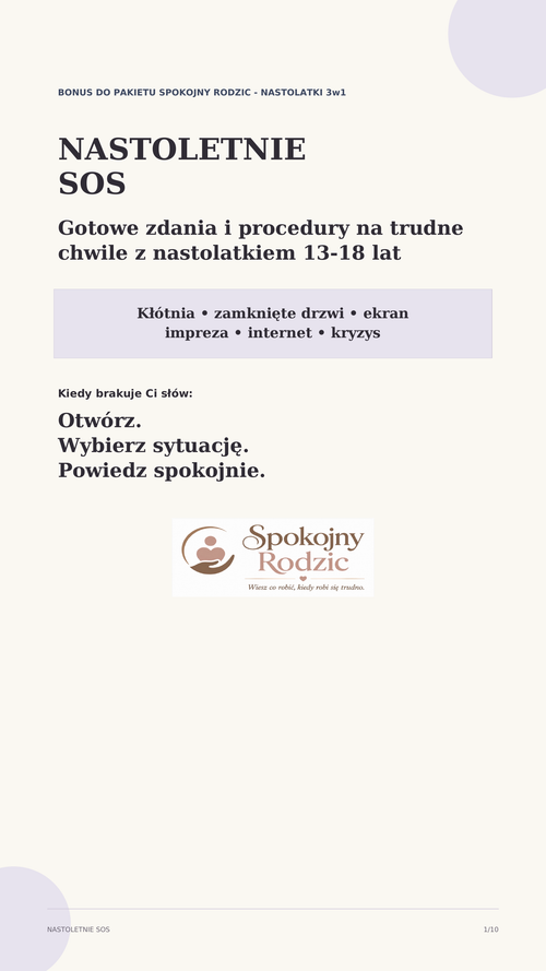 Nastoletnie SOS - gotowe zdania i procedury