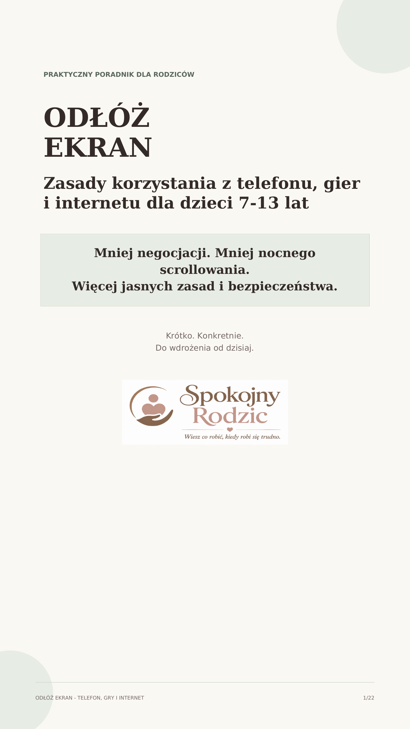 Okładka poradnika Odłóż ekran dla rodziców dzieci 7–13 lat