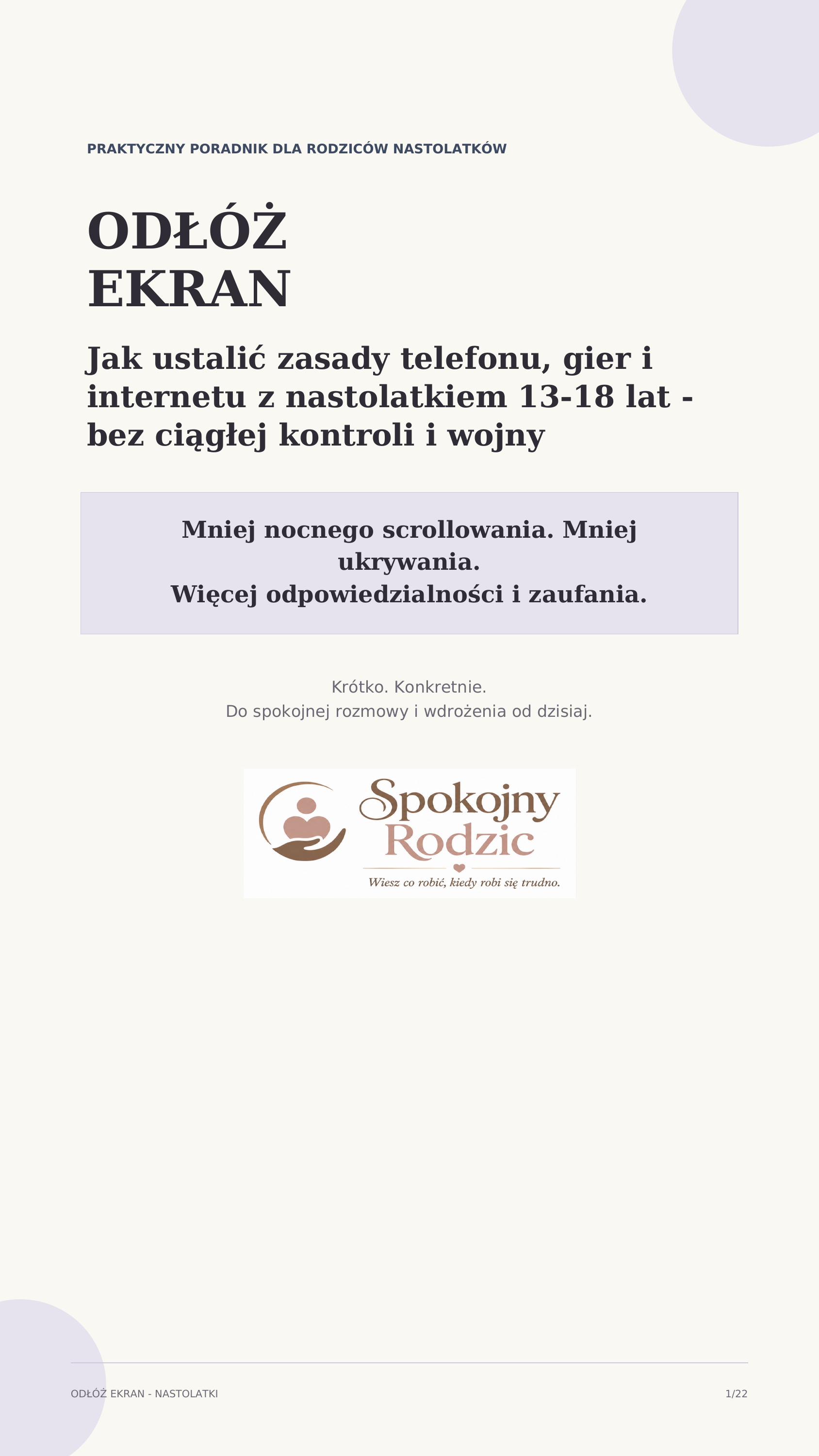 Odłóż ekran - nastolatki 13–18 lat